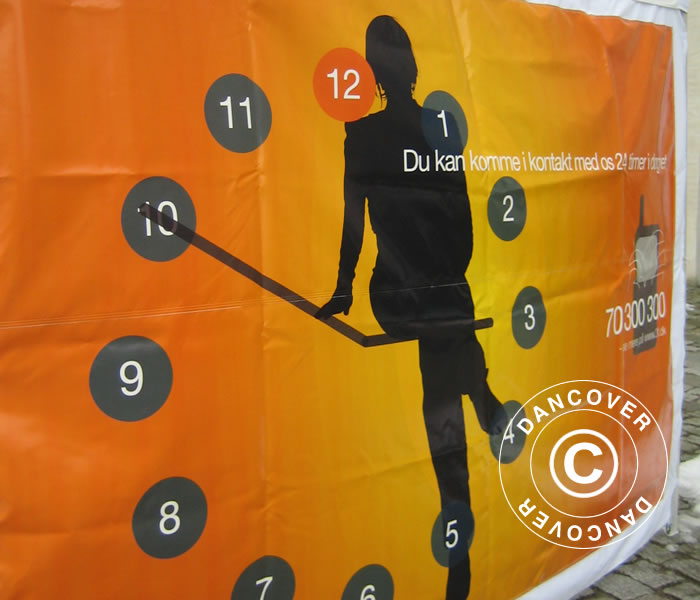 Faltzelt FleXtents PRO mit vollflächigem Digitaldruck, 4x4m, mit 4 Seitenwänden