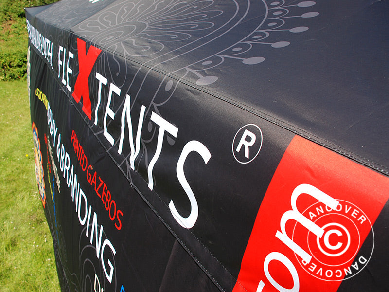 Tente pliante FleXtents PRO avec impression numérique, 4x8m, incl. 4 parois