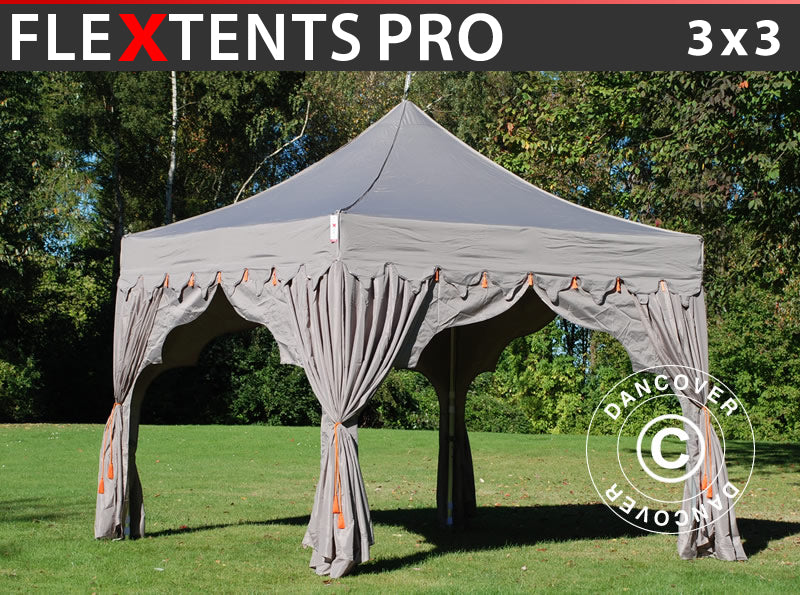 Faltzelt FleXtents PRO "Raj" 3x3m Latte/Orange