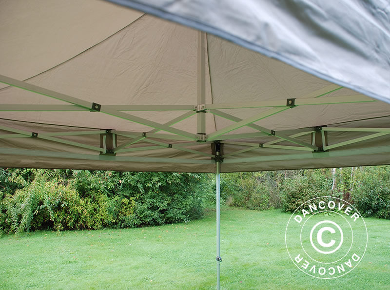 Tente Pliante FleXtents PRO 4x4m Latte, avec 4 rideaux décoratifs
