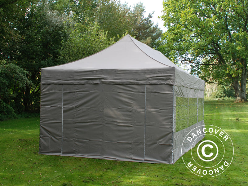 Gazebo pieghevole FleXtents PRO 4x6m Latte, inclusi 8 fianchi