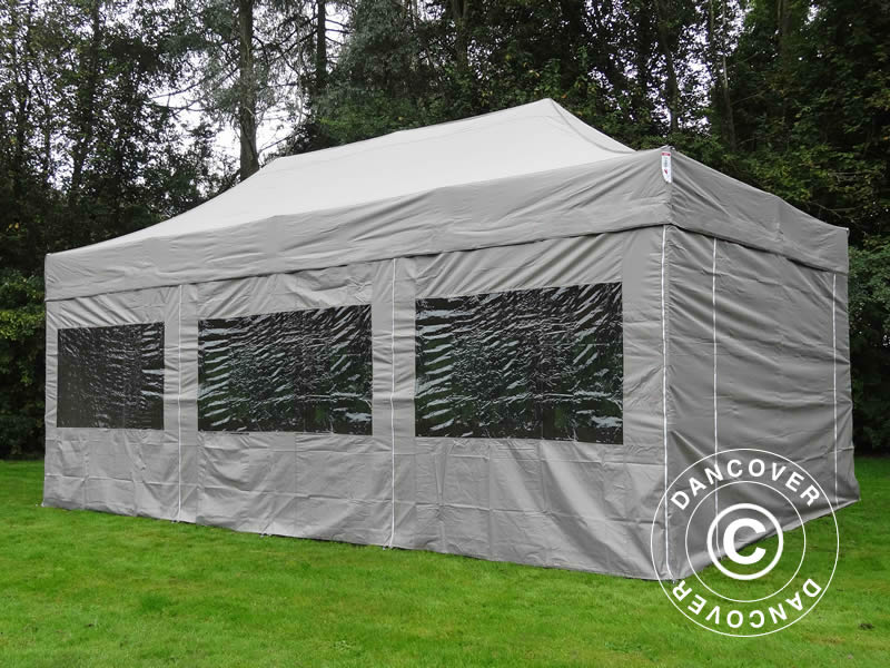 Gazebo pieghevole FleXtents PRO 4x6m Latte, inclusi 8 fianchi