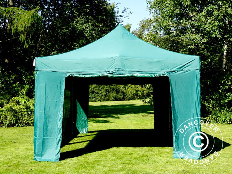 Tente pliante FleXtents PRO 4x6m Vert, avec 8 cotés