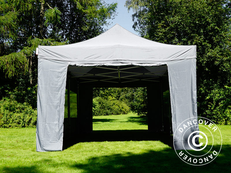 Gazebo pieghevole FleXtents Xtreme 50 4x6m Grigio, inclusi 8 fianchi