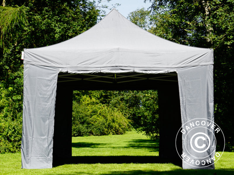 Gazebo pieghevole FleXtents Xtreme 50 4x6m Grigio, inclusi 8 fianchi