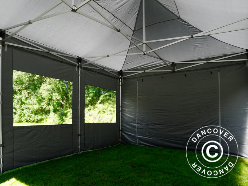 Gazebo pieghevole FleXtents Xtreme 50 4x6m Grigio, inclusi 8 fianchi
