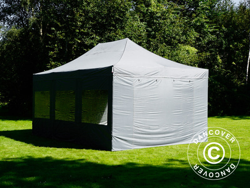 Gazebo pieghevole FleXtents Xtreme 50 4x6m Grigio, inclusi 8 fianchi