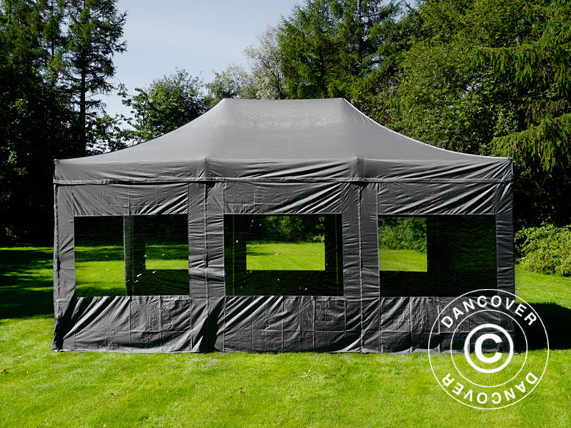 Gazebo pieghevole FleXtents Xtreme 50 4x6m Grigio, inclusi 8 fianchi