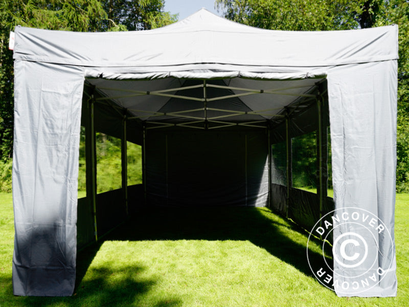 Gazebo pieghevole FleXtents Xtreme 50 4x6m Grigio, inclusi 8 fianchi