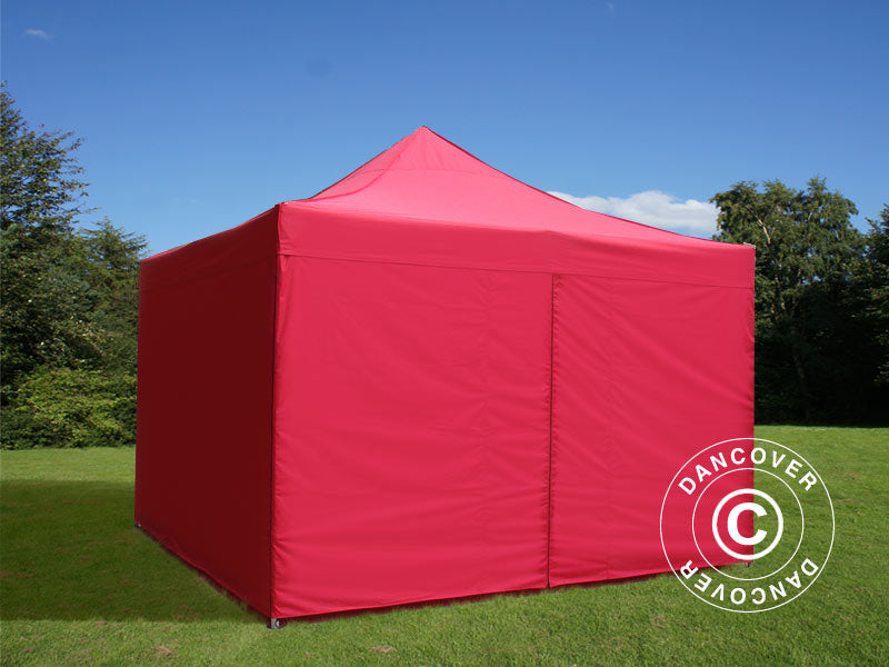 Faltzelt FleXtents Xtreme 60 4x4m Rot, mit 4 Seitenwänden