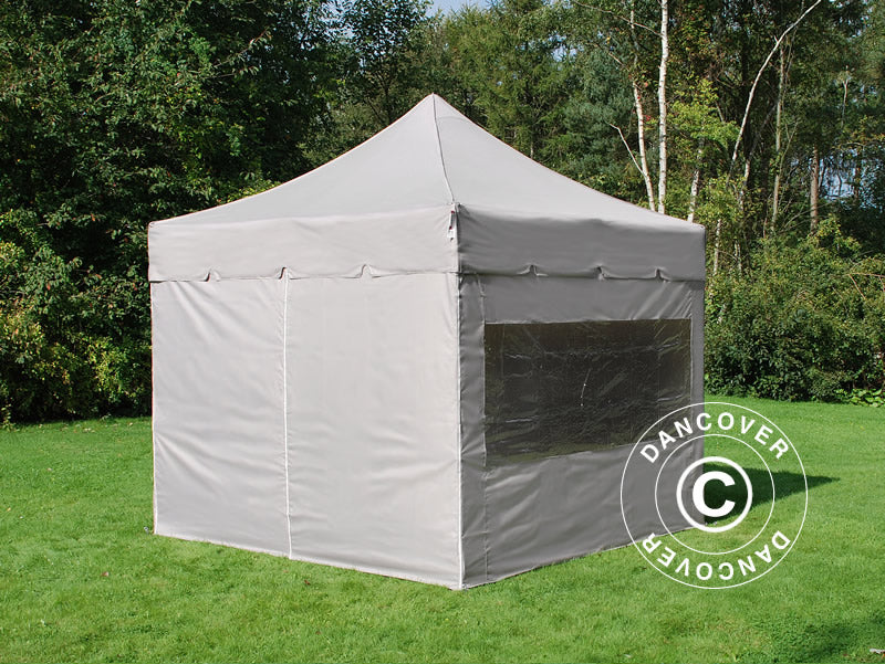 Tente Pliante FleXtents PRO "Peaked" 4x4m Latte, avec 4 cotés