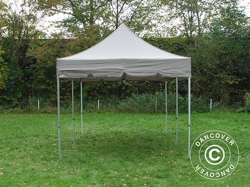 Gazebo pieghevole FleXtents PRO "Peaked" 4x8m Latte, incl. 6 tendaggi decorativi