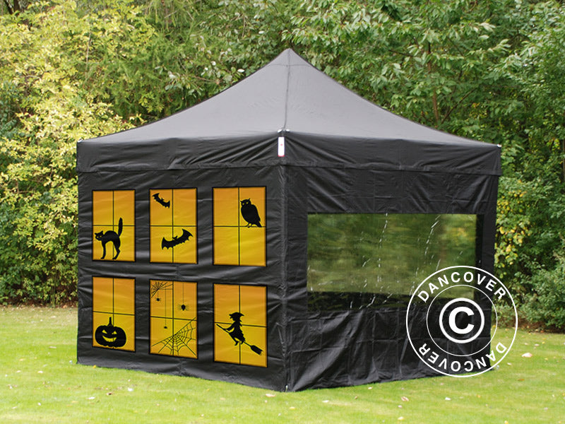 Gazebo pieghevole FleXtents Xtreme 50 con completa stampa digitale, 3x3m, incl. 4 pareti laterali