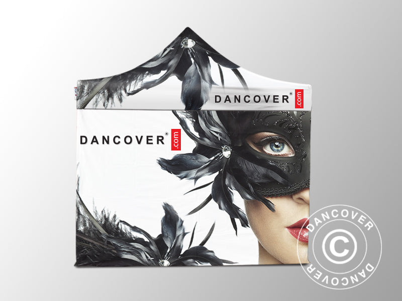 Faltzelt FleXtents Xtreme 50 mit vollflächigem Digitaldruck, 4x4m, mit 4 Seitenwänden