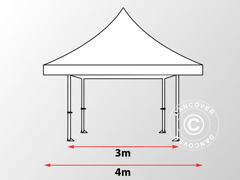 Tente pliante FleXtents Pagoda Xtreme 50 3x3m / (4x4m) Blanc