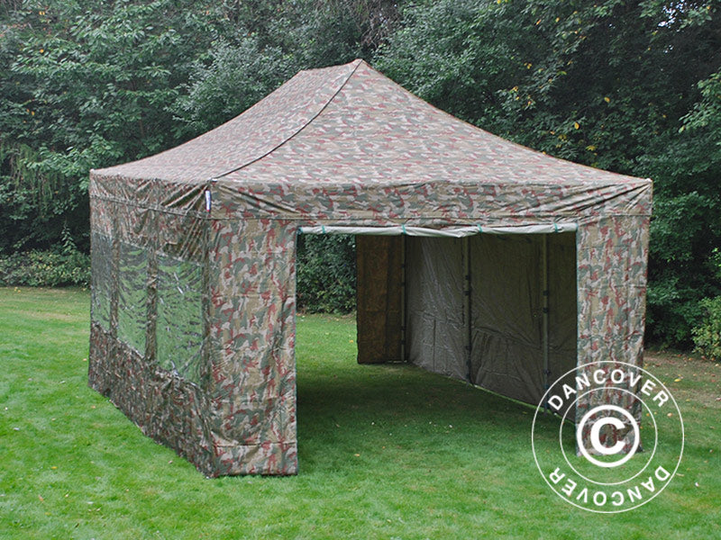 Faltzelt FleXtents Xtreme 50 4x6m Camouflage, mit 8 Seitenwänden