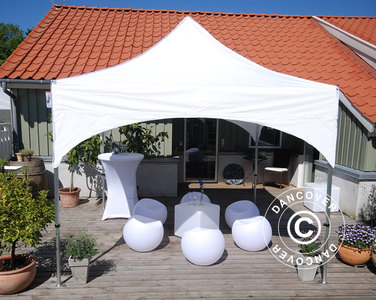 Faltzelt FleXtents PRO "Arched" 3x3m Weiss, mit 4 Seitenwänden