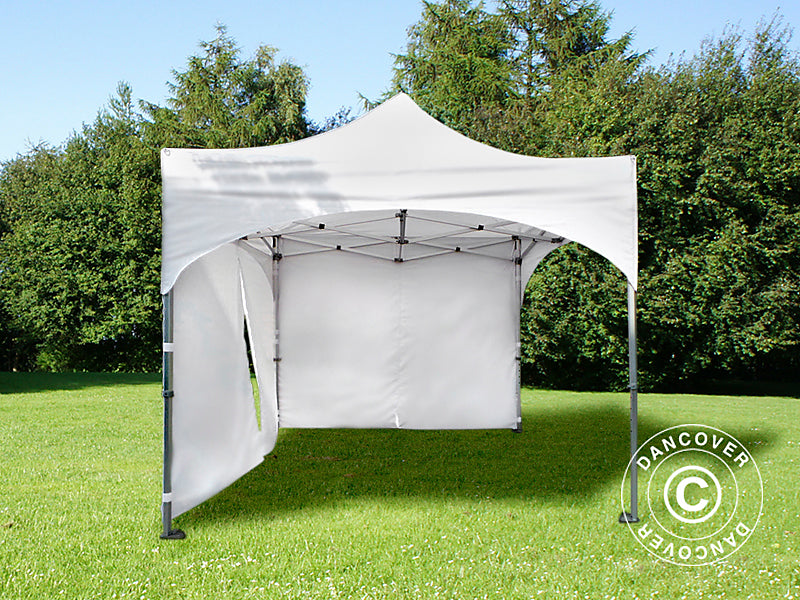 Faltzelt FleXtents PRO "Arched" 3x3m Weiss, mit 4 Seitenwänden