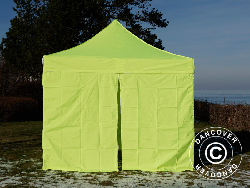 Gazebo pieghevole FleXtents Xtreme 50 3x3m Giallo Fluo/verde, inclusi 4 fianchi