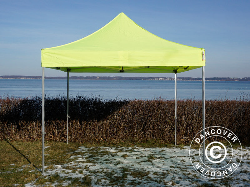 Gazebo pieghevole FleXtents Xtreme 50 3x3m Giallo Fluo/verde, inclusi 4 fianchi