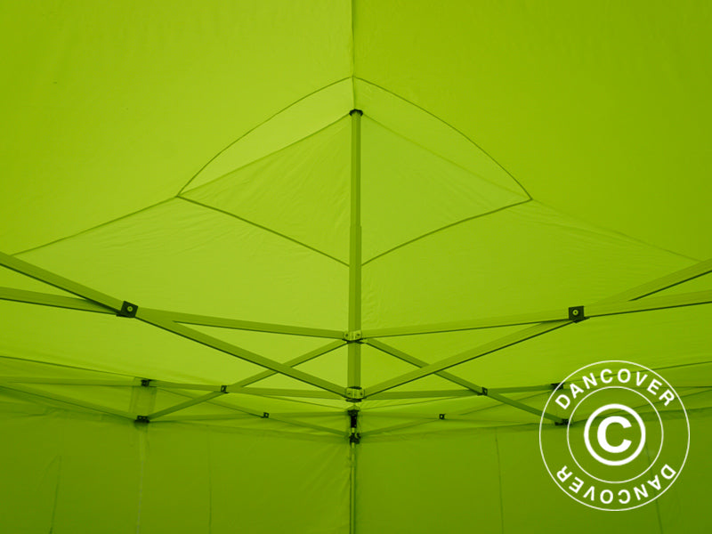 Gazebo pieghevole FleXtents PRO 4x4m Giallo Fluo/verde, inclusi 4 fianchi