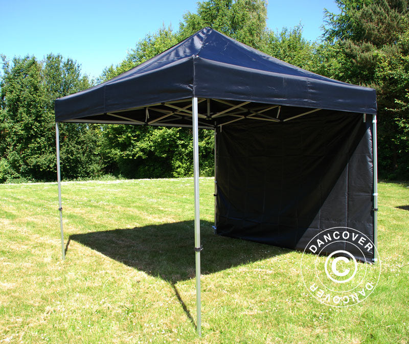 Faltzelt FleXtents PRO 2,5x2,5m Schwarz, mit 4 Seitenwänden