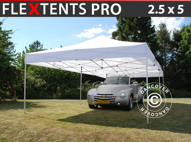 Gazebo pieghevole FleXtents PRO 2,5x5m Bianco