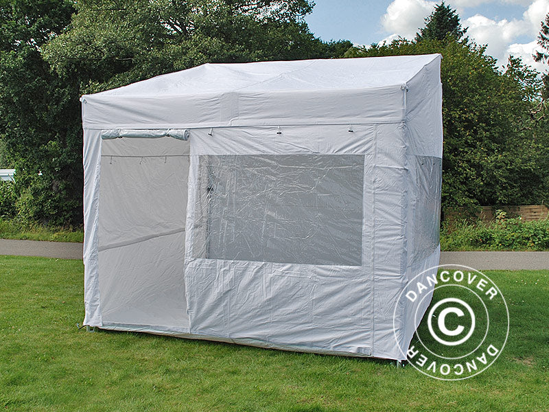 Tente pliante FleXtents PRO Trapezo 2x3m Blanc, avec 4 cotés