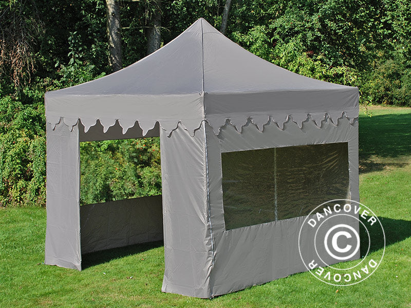Faltzelt FleXtents PRO "Morocco" 3x3m Latte, mit 4 Seitenwänden