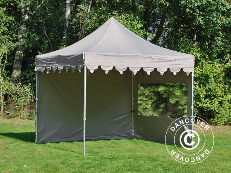 Faltzelt FleXtents PRO "Morocco" 3x3m Latte, mit 4 Seitenwänden