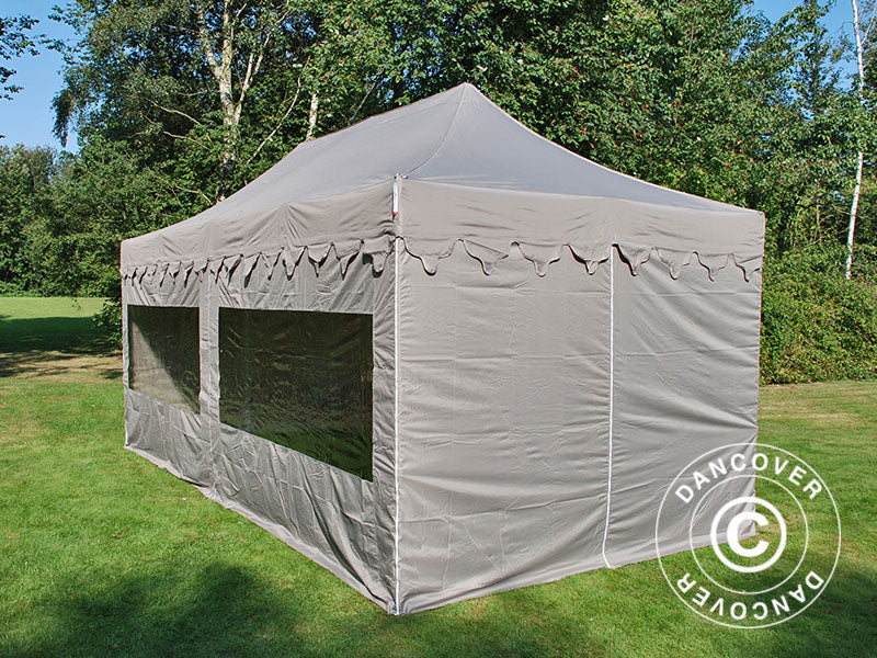 Faltzelt FleXtents PRO "Morocco" 3x6m Latte, mit 6 Seitenwänden