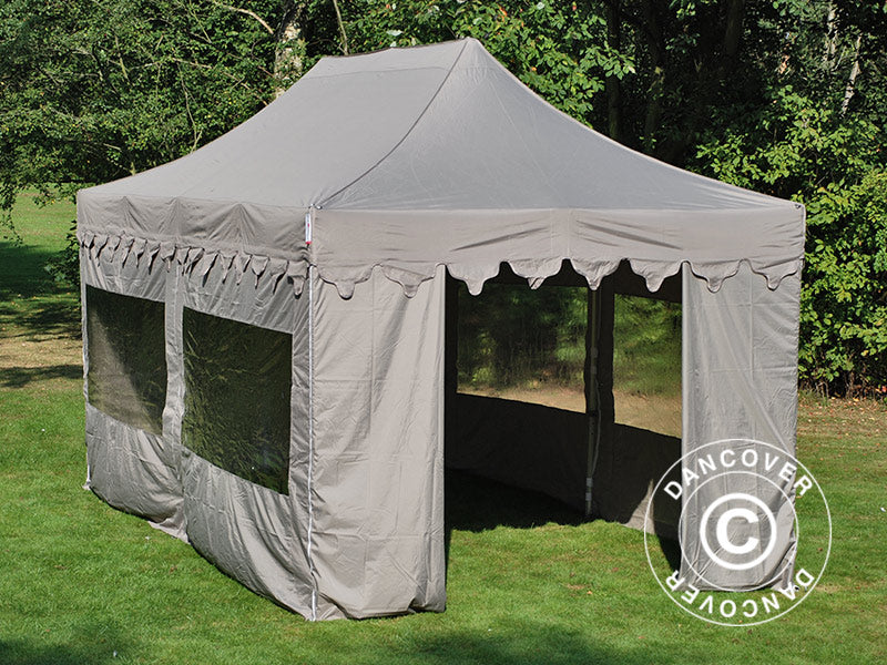 Faltzelt FleXtents PRO "Morocco" 3x6m Latte, mit 6 Seitenwänden
