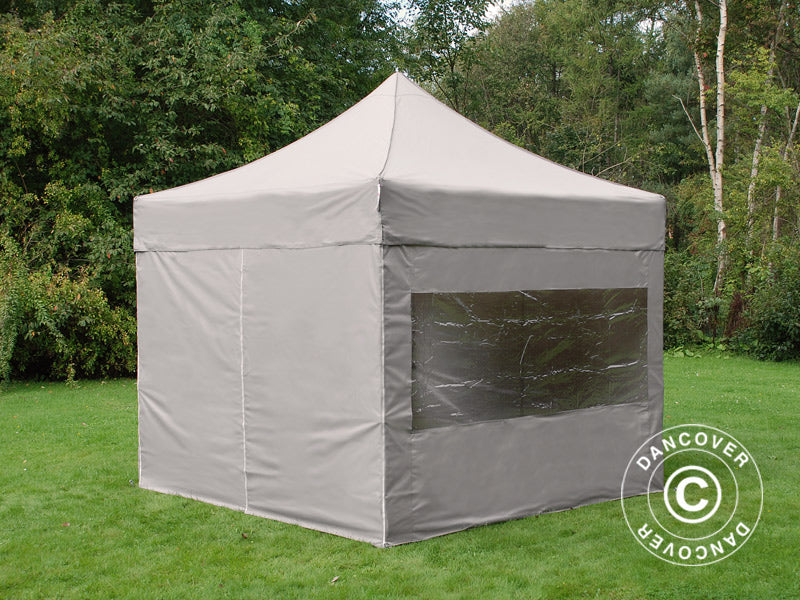 Faltzelt FleXtents PRO 3x3m Latte, mit 4 Seitenwänden