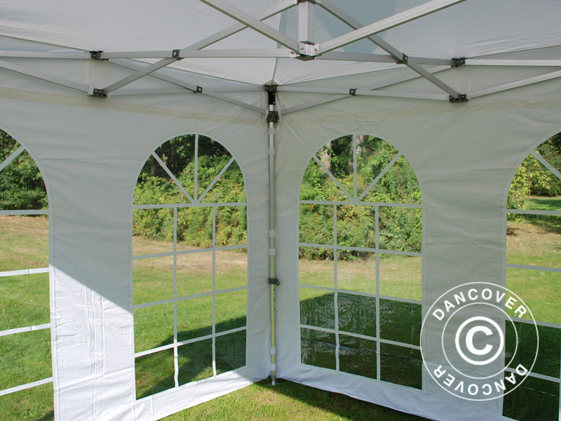 Faltzelt FleXtents PRO Vintage Style 3x3m Weiß, mit 4 Seitenwänden
