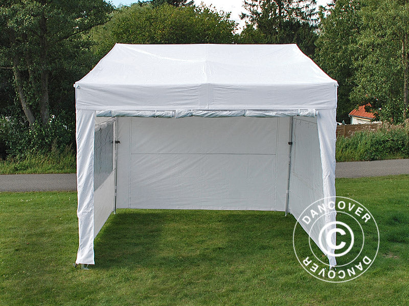 Tente pliante FleXtents PRO Trapezo 3x3m Blanc, avec 4 cotés