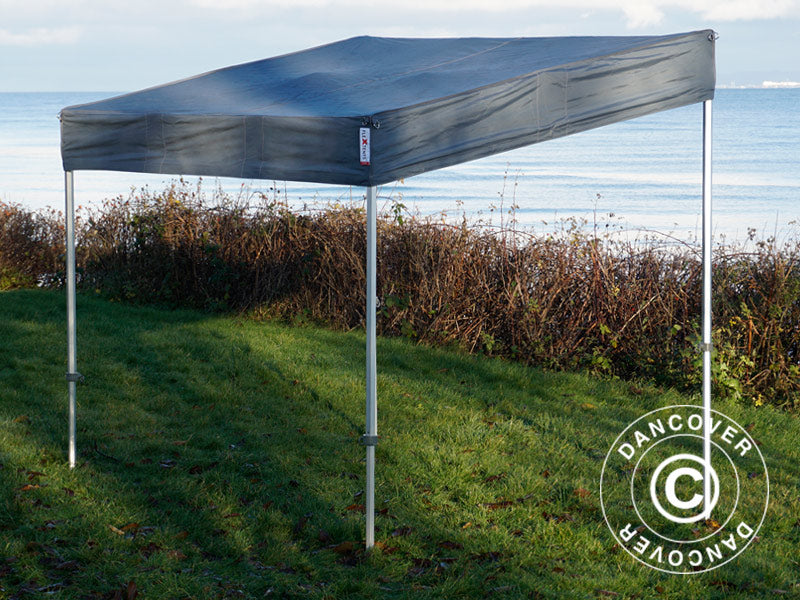 Faltzelt FleXtents PRO Trapezo 3x3m Grau, mit 4 Seitenwänden