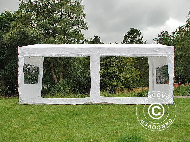 Gazebo pieghevole FleXtents PRO Trapezo 3x6m Bianco, inclusi 4 fianchi