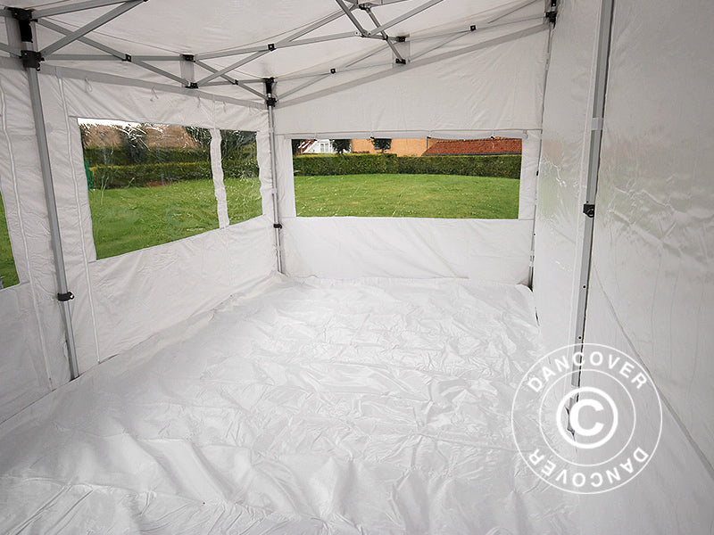Gazebo pieghevole FleXtents PRO Trapezo 3x6m Bianco, inclusi 4 fianchi
