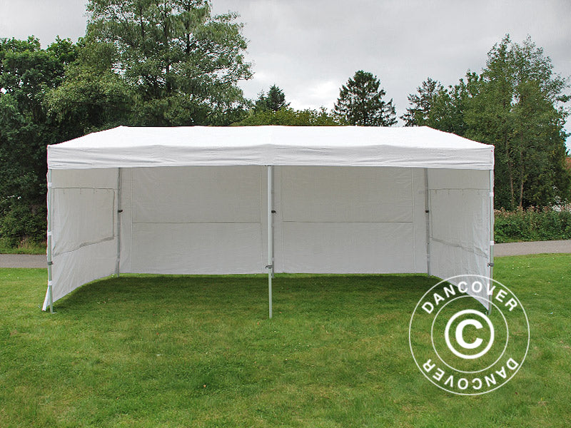 Gazebo pieghevole FleXtents PRO Trapezo 3x6m Bianco, inclusi 4 fianchi