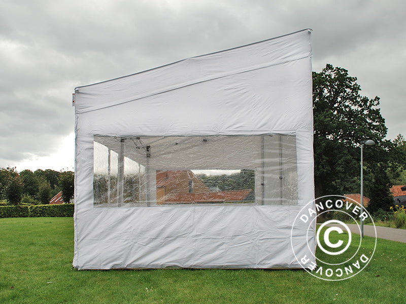 Gazebo pieghevole FleXtents PRO Trapezo 3x6m Bianco, inclusi 4 fianchi