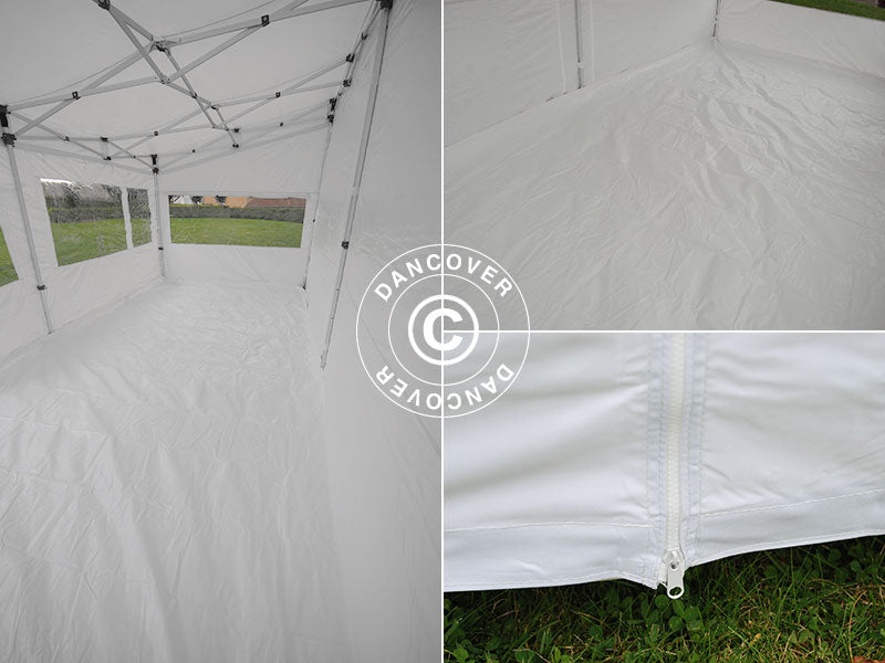 Gazebo pieghevole FleXtents PRO Trapezo 3x6m Bianco, inclusi 4 fianchi