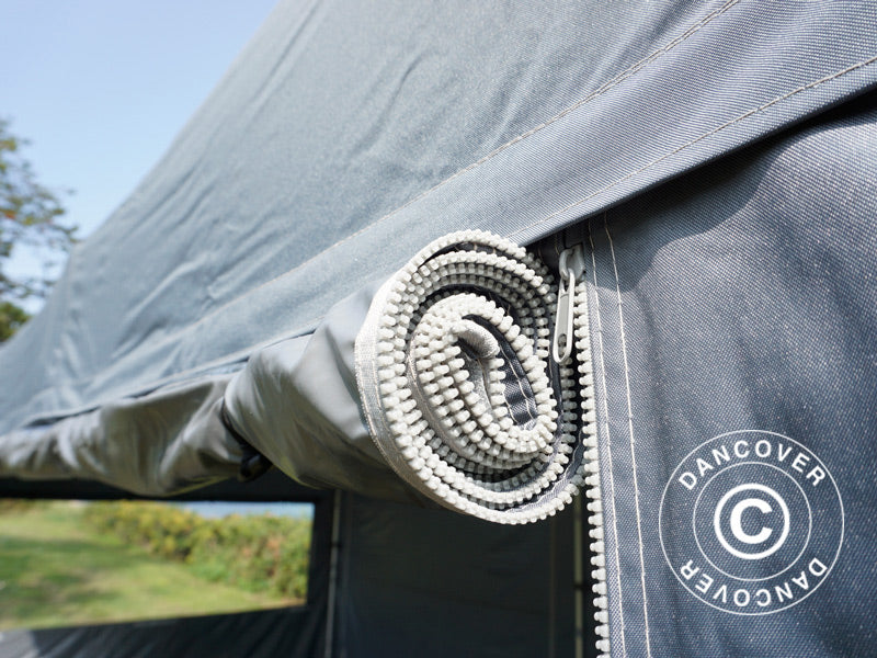 Tente pliante FleXtents PRO Trapezo 3x6m Gris, avec 4 cotés