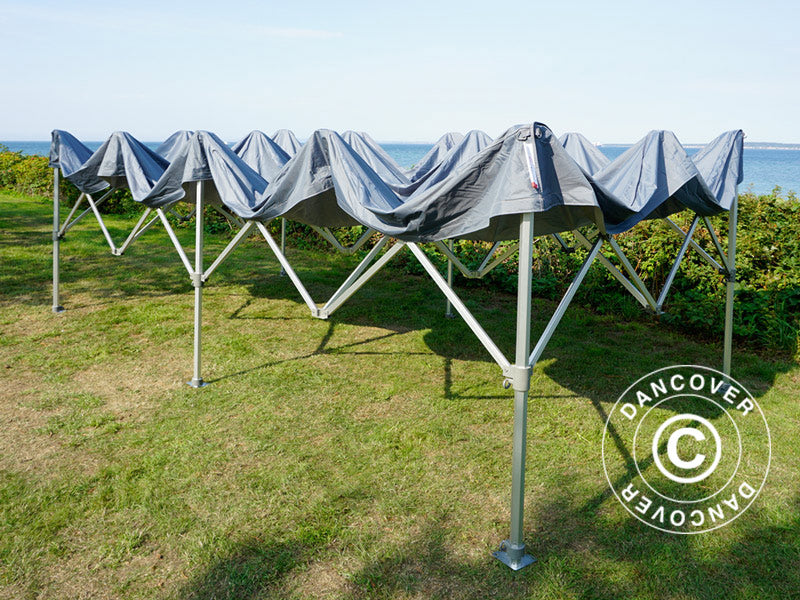 Tente pliante FleXtents PRO Trapezo 3x6m Gris, avec 4 cotés