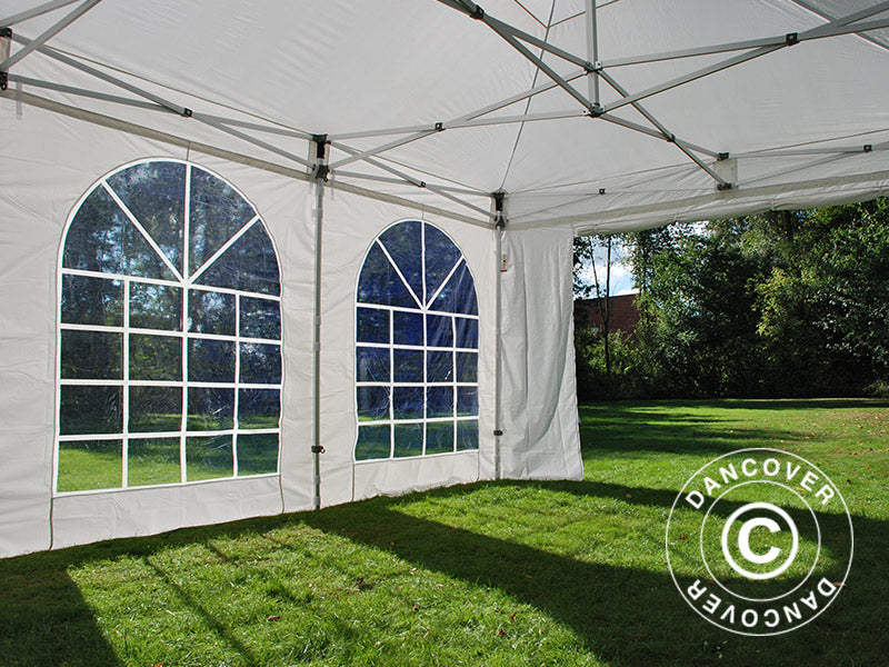 Gazebo pieghevole FleXtents PRO Vintage Style 4x6m Bianco, inclusi 8 fianchi