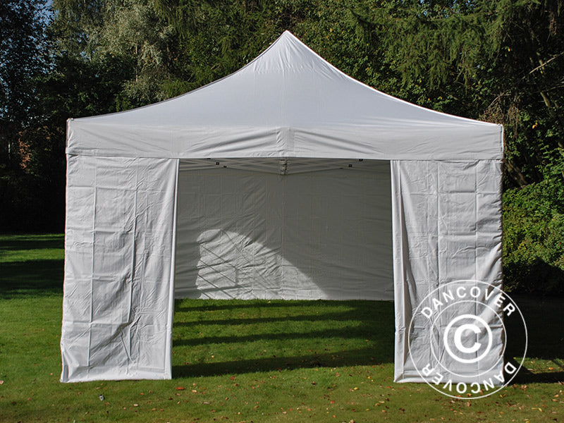 Gazebo pieghevole FleXtents PRO Vintage Style 4x8m Bianco, incl. 6 fianchi
