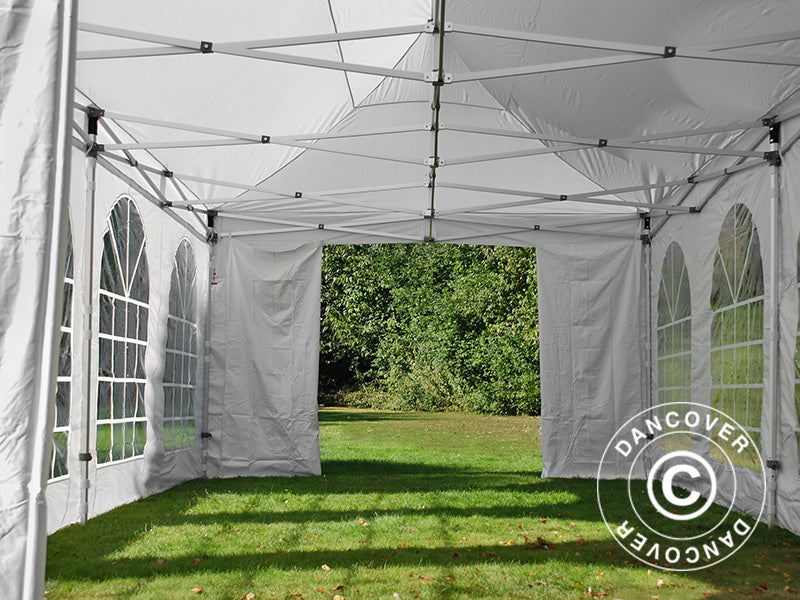 Gazebo pieghevole FleXtents PRO Vintage Style 4x8m Bianco, incl. 6 fianchi