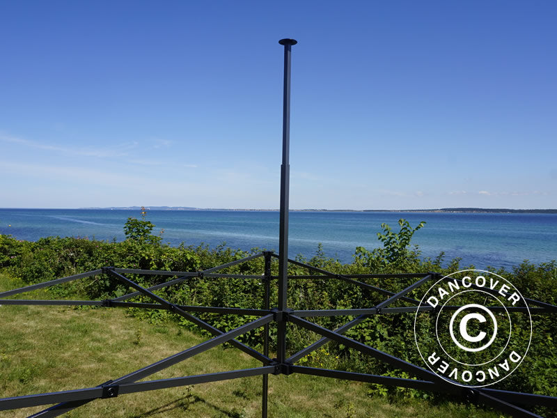 Faltzelt FleXtents Basic v.3, 3x6m Schwarz, mit 4 Seitenwänden