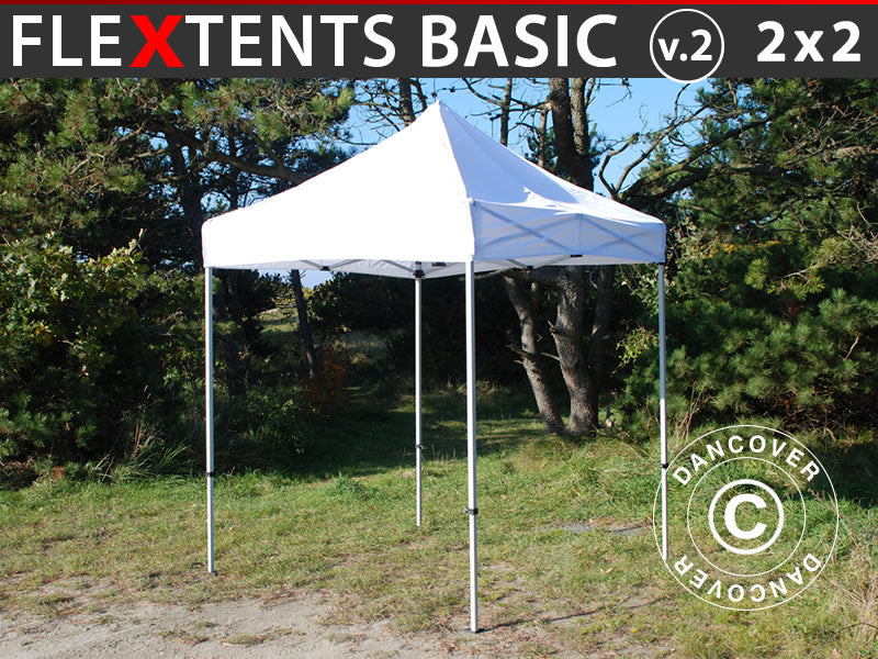Gazebo pieghevole FleXtents Basic v.2, 2x2m Bianco