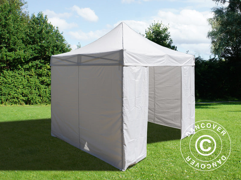 Tente pliante FleXtents Basic v.3, 3x3m Blanc, avec 4 cotés