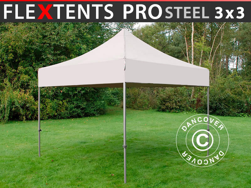 Tente pliante FleXtents PRO Steel 3x3m Latte